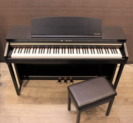 【ジモ取引終了3/11】≪T044ジ≫ 音出しOK KAWAI/河合楽器 電子ピアノ CA48R ダークブラウン系 2018年製 88鍵/木製鍵盤/象牙調仕上げ/MIDI/USB 高低自在イス付属