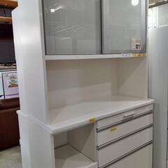 松田家具「食器棚 ホワイト 幅117cm」クリーニング済・配送可 【管理