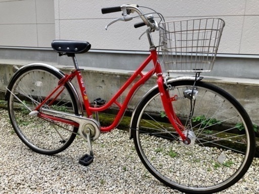 【お取置き中】386、シティーサイクル27インチ(レッド)