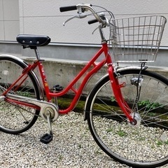 【お取置き中】386、シティーサイクル27インチ(レッド)