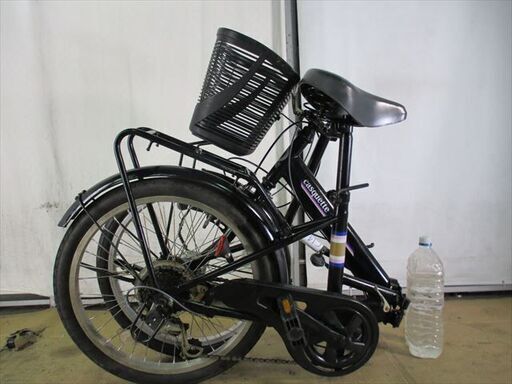 売約済み★C141★￥7500スタート★整備済み 中古折りたたみ自転車 【かご付き　黒　20インチ 】