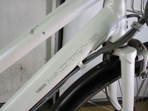 C144★整備済み　中古電動自転車★ヤマハ　ＰＡＳシティS【8.1Ａｈ 白 27インチ】