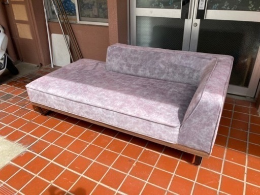 ソファ　3人掛け　パープル　カウチ　フランネル生地　幅185cm