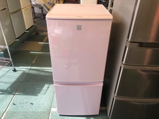 【リサイクルサービス八光　田上店　安心の1か月保証　配達・設置OK】シャープ 137L 2ドア冷蔵庫　SHARP SJ-14E3-KP