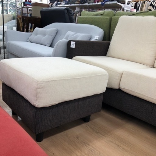 関家具 3人掛けソファー ホワイト×ブラウン【トレファク上福岡】