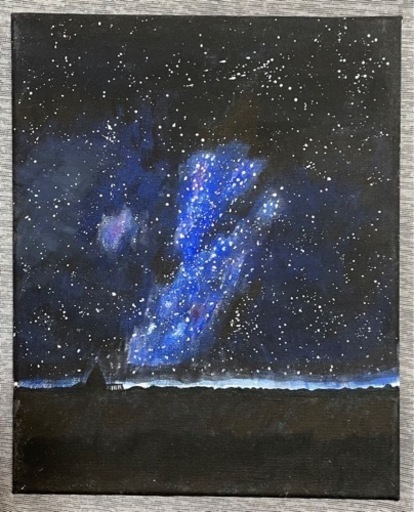 【アクリル画】古宇利島の夜空