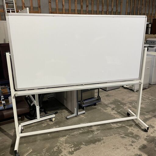 12/24 終 奥田 ホワイトボード 横幅174.5×縦幅86.5cm 両面使用可 キャスター付き オフィス用品 菊倉NS②
