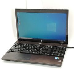 即使用可能 Wi-Fi有 15.6型 ノートパソコン HP 4520s 茶色 中古美品 Core i3 4GB DVDRW 無線 テンキー付 Windows10 Office