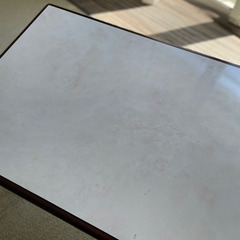 昭和レトロ　ヴィンテージ　カリモク　大理石風センターテーブルの画像