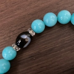 ペルー産アマゾナイト天珠 ブレスレット 白蛇 虎牙