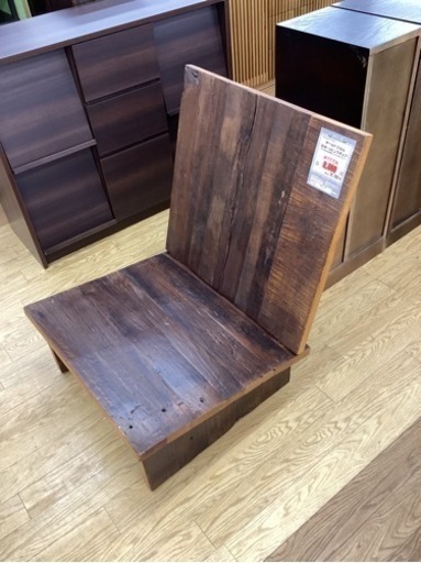 KH-61【新入荷　リサイクル品】カリッジマーケット　オールドエルム　古材　リビングチェア　ブラウン