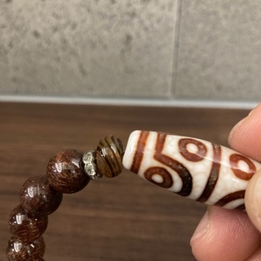 天珠　ブレスレット　茶系
