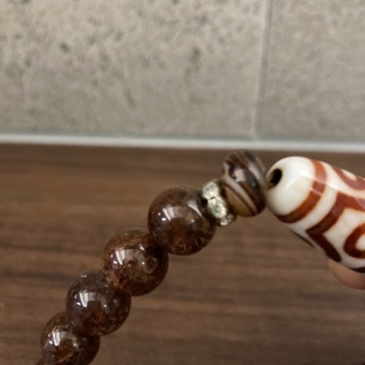 天珠　ブレスレット　茶系