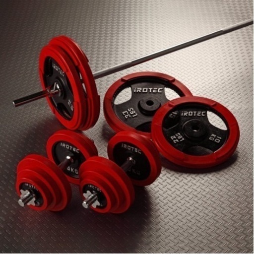 アイロテック ラバーバーベルダンベル100kgセット