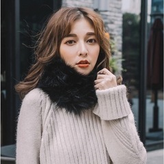 新品未使用　nijibra  フェイクファーマフラ－　ブラック