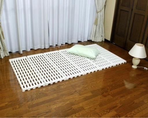 【未使用】蝶プラ工業 すのこベッド エアースリープ アイボリー 100×201×3cm