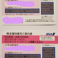 ANA 株主優待券2枚 2023.5.31まで
