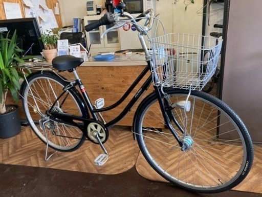 【LEDオートライト】6段変速　27インチ自転車　ブラック