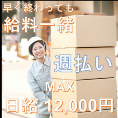 MAX日給 12,000円★搬入・搬出・手元作業スタッフ募集★短...