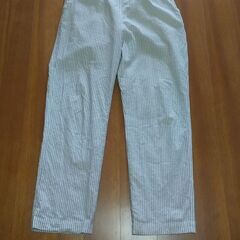 (完了)ボーダー青ライン綿パンツ