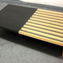 アルモニア/Armonia Xilo センターテーブル 幅約119.7cm ガラス天板 オーク材 格子 和モダンスタイル  中古家具 店頭引取歓迎 R6362)