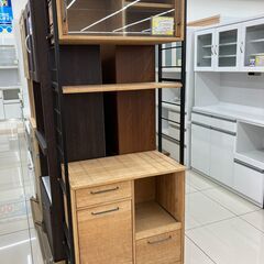 【ノーブランド/2面レンジボード/木製/スリムレンジボード/キッチン収納】