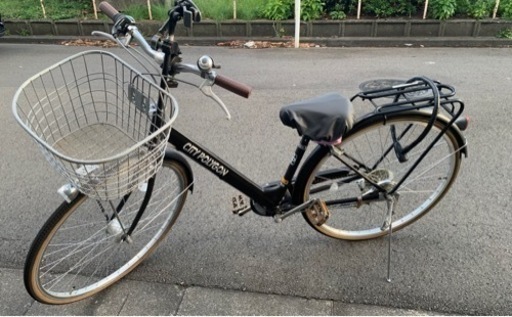 27インチ・シティーサイクル,オートライト　黒　美品