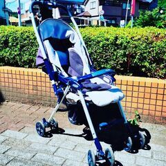 無料　コンビベビーカー　青　