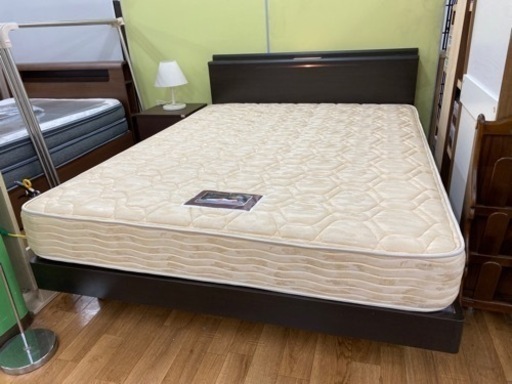 R081 高級 ドリームベッド＆SIMMONS ワイドダブルベッド、幅155cm 美品