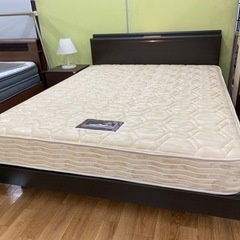 R081 高級 ドリームベッド＆SIMMONS ワイドダブルベッド、幅155cm 美品