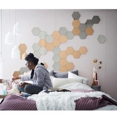 新品　未使用　IKEA ミラー　鏡　ヘキサゴン　の画像
