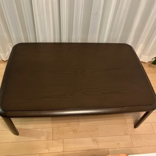 木目ダークブラウン　折り畳みテーブル
