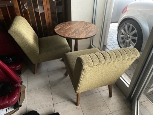 【美品】テーブル・チェア2脚　3点セット