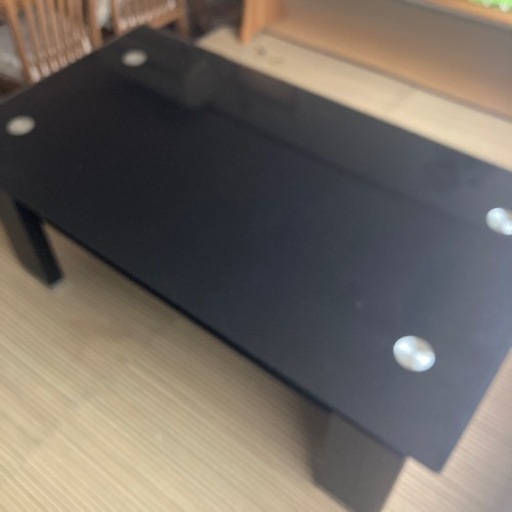 値下げ❗️ラグジュアリー黒テーブル　天板ガラス