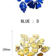 急募🔊レアなイルカとハイビスカス(ブルー)の鏡｛ステッカータイプ｝セット🐬🌺の画像