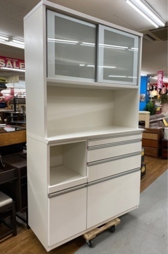 R213 高級 松田家具 キッチンボード、食器棚、幅118cm 美品