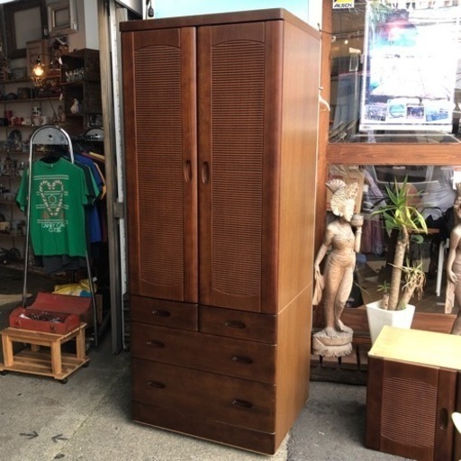 9月21日まで！★特価★クローゼット 洋服棚 収納棚 ワードローブ 衣装タンス 木製 比較的、綺麗な状態です R040820