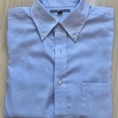 UNIQLO スリムフィット 半袖シャツ ライトブルー Mサイズの画像