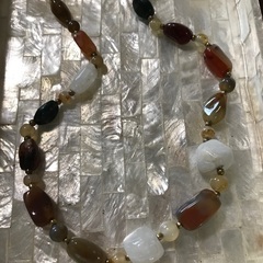 天然石のネックレス、60cm、水晶、その他色々な天然石の画像