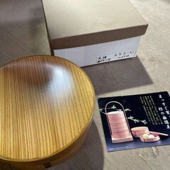 820き　木製お弁当箱　曲げわっぱ　大館工芸社　丸型お弁当　１５㎝　箱入り　未使用の画像