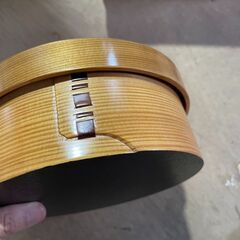 820き　木製お弁当箱　曲げわっぱ　大館工芸社　丸型お弁当　１５㎝　箱入り　未使用の画像