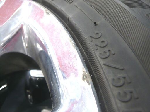 トヨタ セルシオ 純正 17インチ メッキ アルミ付タイヤ4本セット UCF30 センターキャップ欠品 ユーロ 7.5JJ +45 5H 中古 苫小牧西店