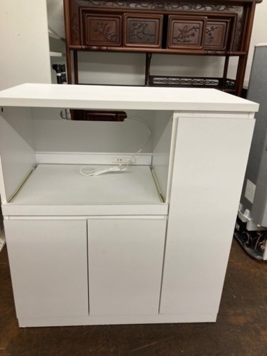 ★【中古品】幅83ｘ奥行45.5ｘ高さ93cm レンジ台 食器棚 家具 収納棚 キッチン棚 キッチン ホワイト