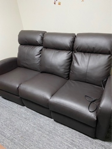 電動リクライニングソファー　3人掛け