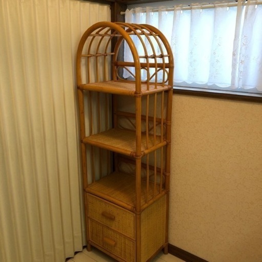 8/28までの出品です　籐　ラタン　引出し付きラタンラック　チェスト　ヴィンテージ