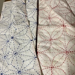 ２色の刺し子ふきん