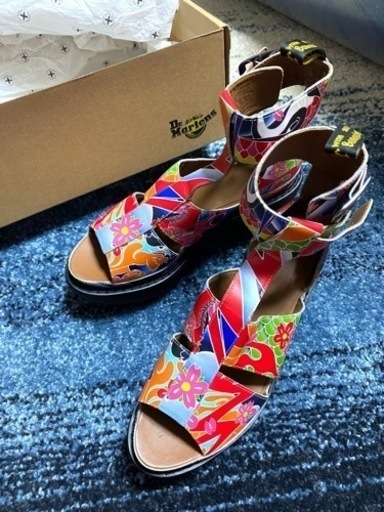 【交渉中】【希少】ドクターマーチン　和柄　厚底サンダル　US7 試着のみ【レア】