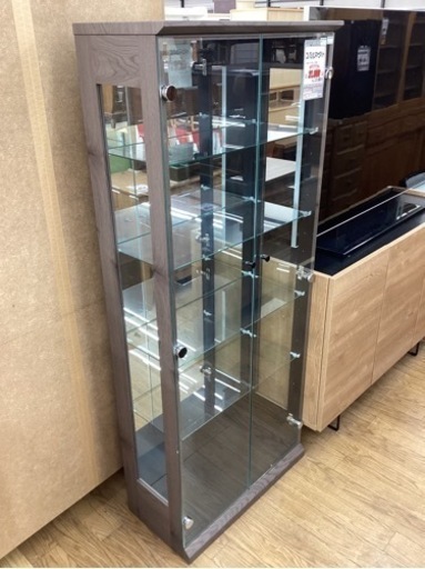 KH-75【新入荷　リサイクル品】コレクションキャビネット　グレー