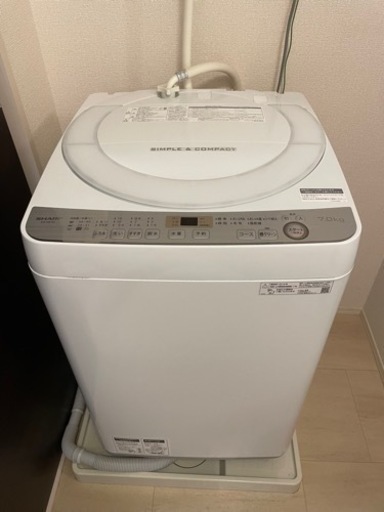 2019年製　SHARP 全自動洗濯機　ES-GE7C 7KG
