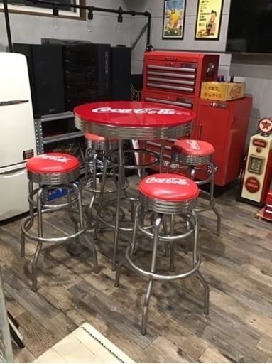 コカコーラ ハイテーブル &イスx4